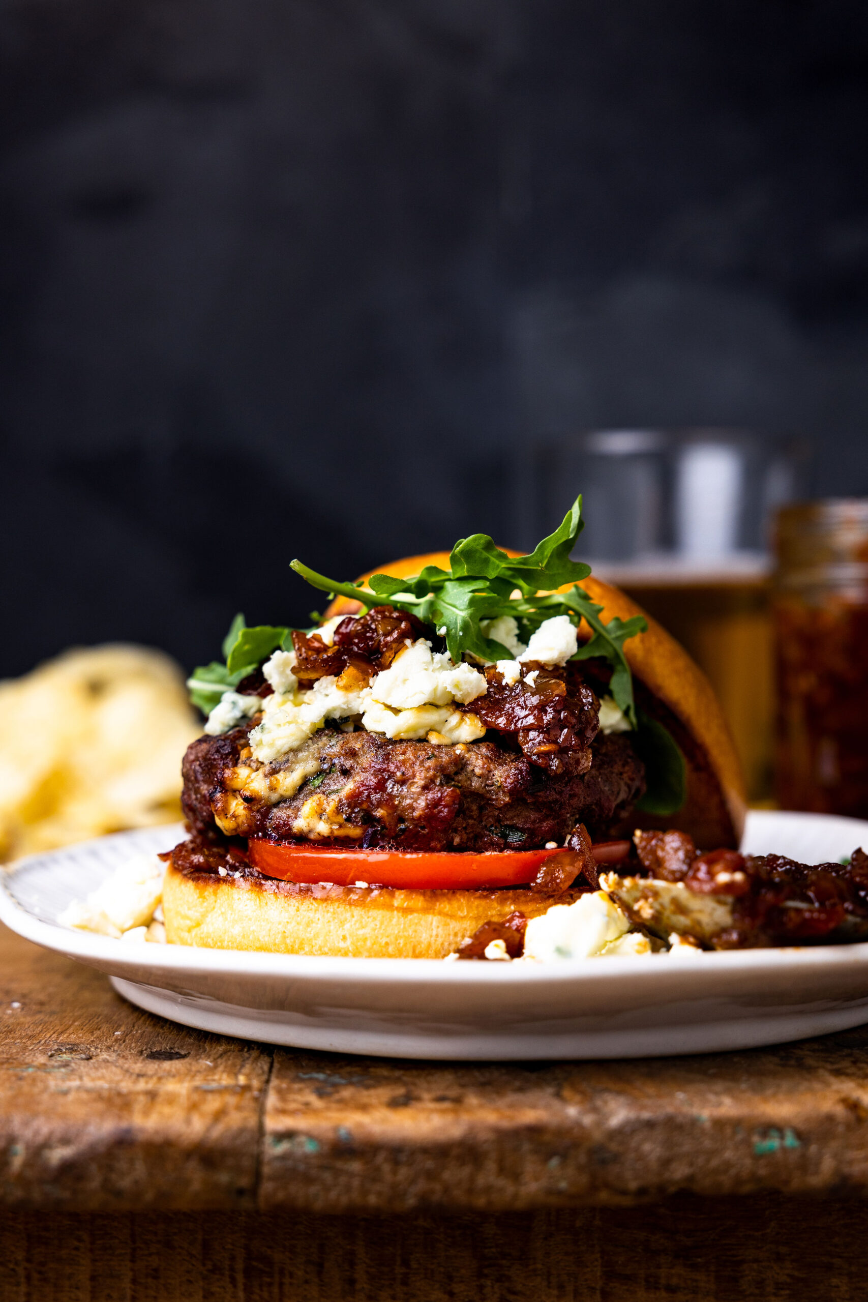 Blue Burger with Tomato Bacon Jam : Strauss Brands