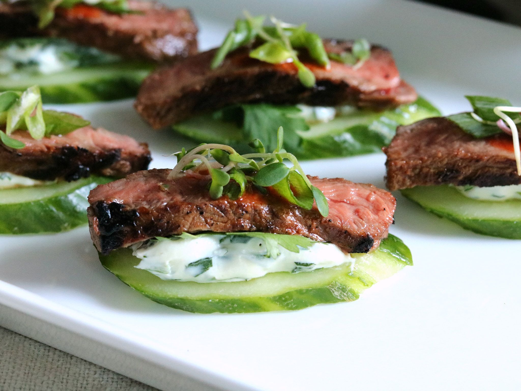 Spicy Korean Beef & Cucumber Appetizers : Strauss Brands