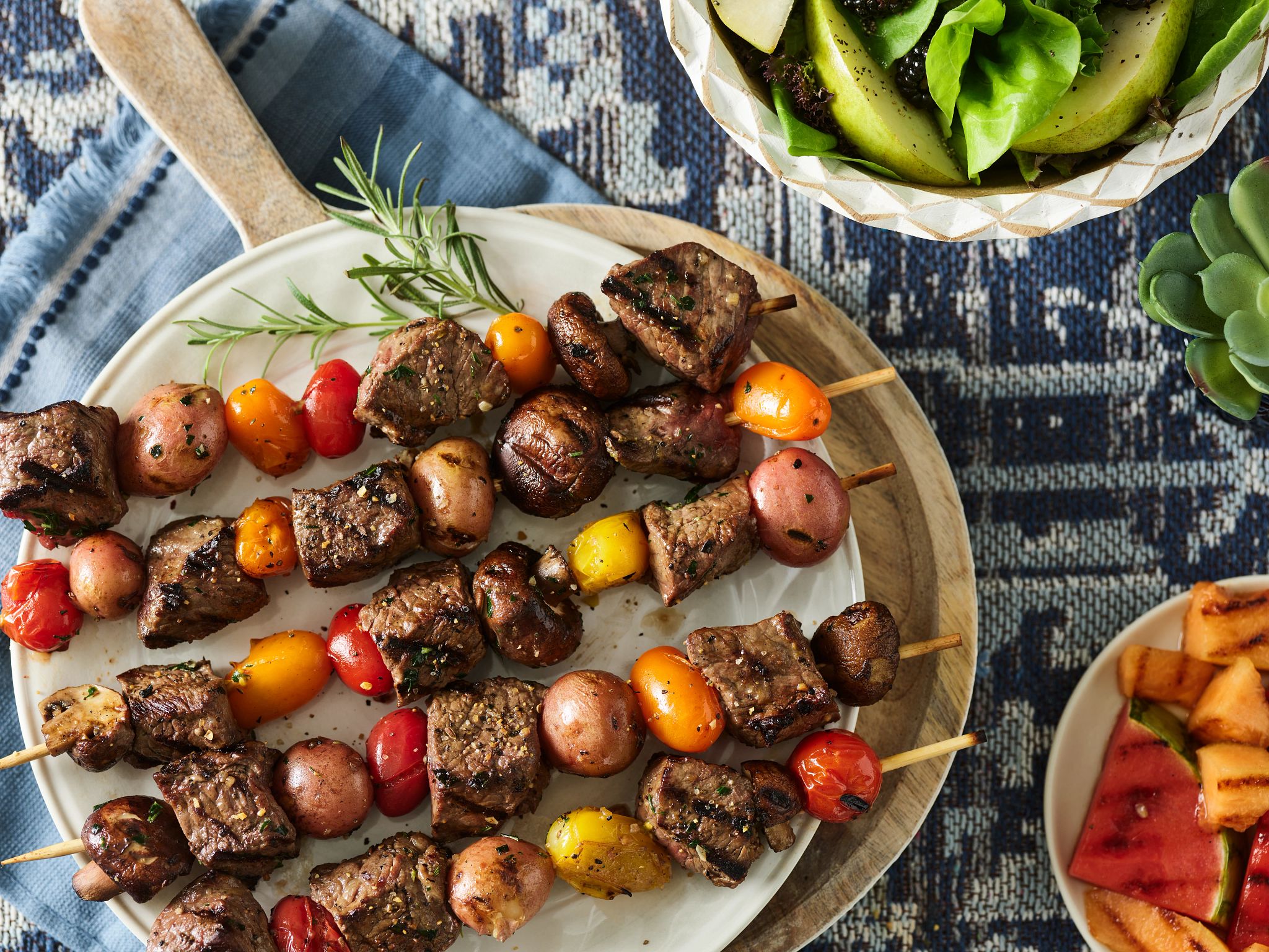 Grilled Sirloin Steak Kabobs with Garlic Rosemary Butter Strauss Brands