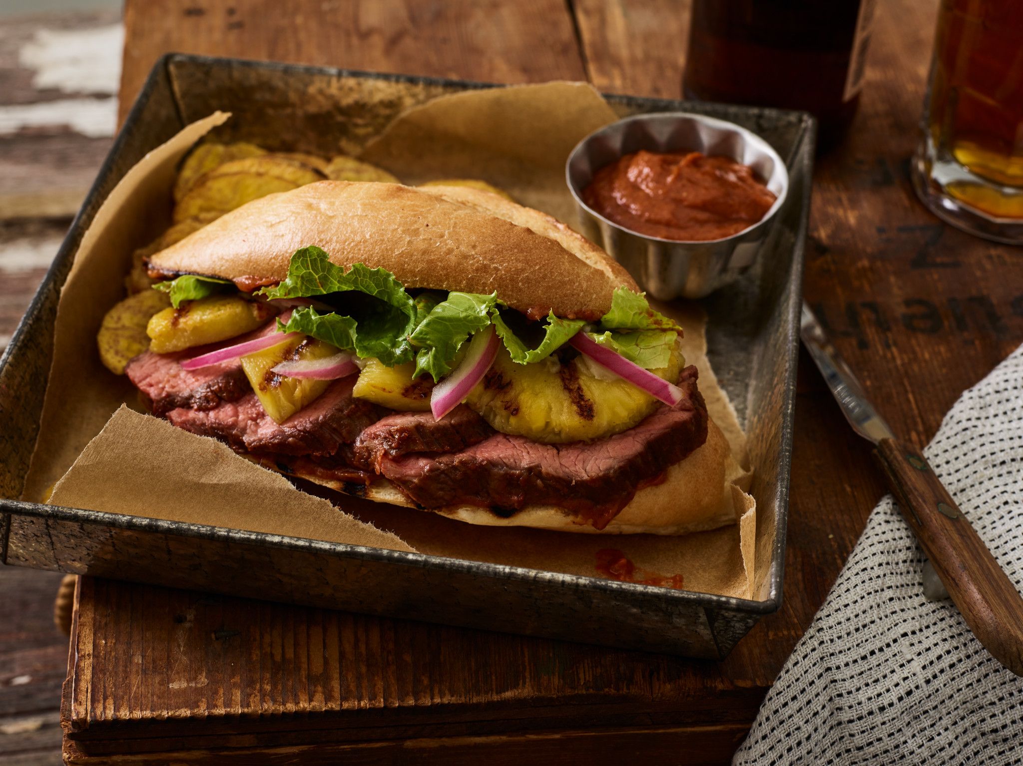 Al Pastor Glazed Beef Flat Iron Steak : Strauss Brands